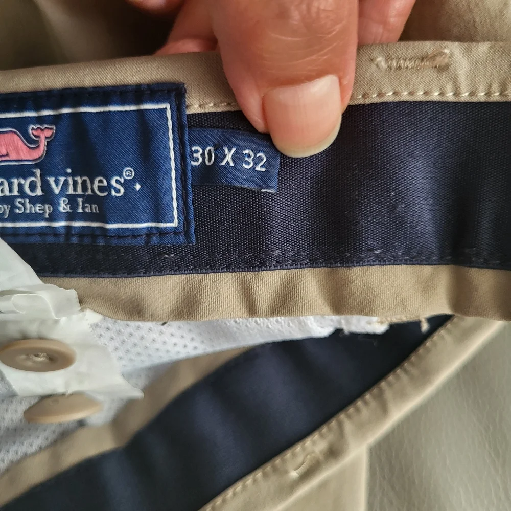 Vineyard Vines Men Performance Pants 30 X 32 Flat Straight‎ Leg Stretch Beige